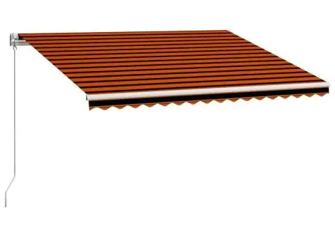 Copertină retractabilă manual, portocaliu & maro, 450 x 300 cm - 2/5