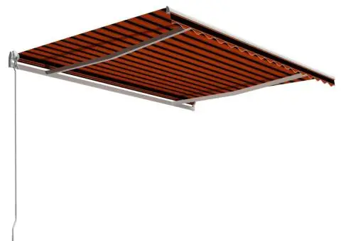 Copertină retractabilă manual, portocaliu & maro, 450 x 300 cm - 3/5