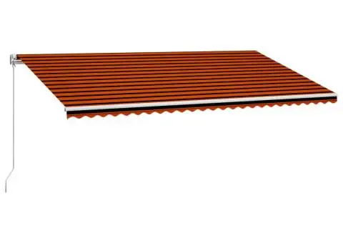Copertină retractabilă manual, portocaliu și maro, 600 x 300 cm - 2/5