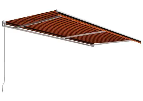 Copertină retractabilă manual, portocaliu și maro, 600 x 300 cm - 3/5