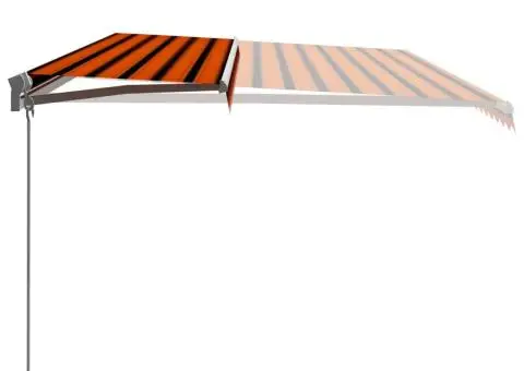 Copertină retractabilă manual, portocaliu și maro, 600 x 300 cm - 4/5