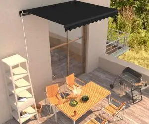 vidaXL Copertină retractabilă manual, antracit, 350 x 250 cm