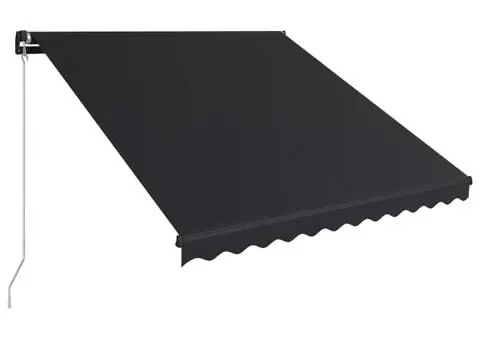 Copertină retractabilă manual, antracit, 350 x 250 cm - 2/5