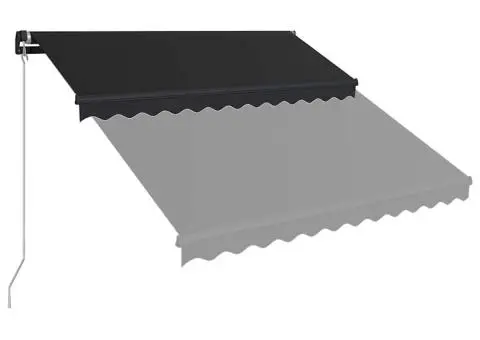 Copertină retractabilă manual, antracit, 350 x 250 cm - 3/5