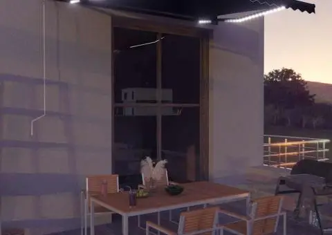 Copertină retractabilă manual cu LED, antracit, 450 x 300 cm - 1/5