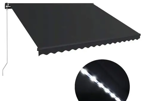 Copertină retractabilă manual cu LED, antracit, 450 x 300 cm - 2/5