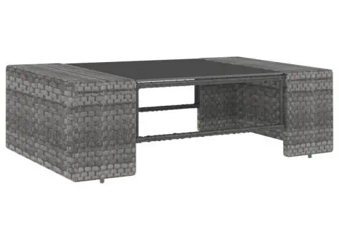 Set mobilier de grădină, 2 piese, gri, poliratan - 3/5
