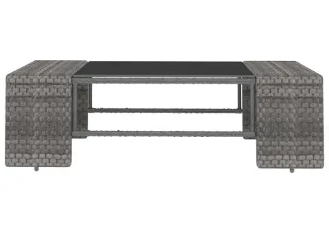 Set mobilier de grădină, 2 piese, gri, poliratan - 4/5