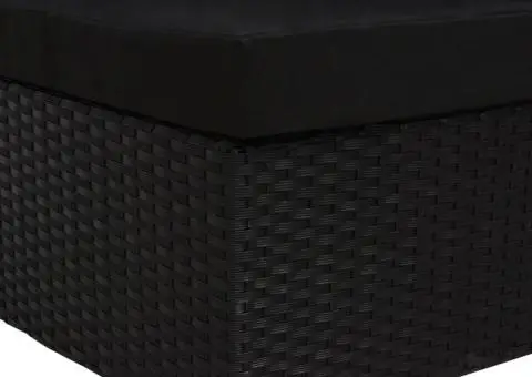 Canapea de colț modulară, negru, poliratan - 5/5