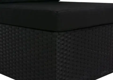 Canapea modulară cu 2 locuri, negru, poliratan - 5/5