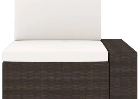 Set mobilier de grădină, 3 piese, maro, poliratan - 3/5