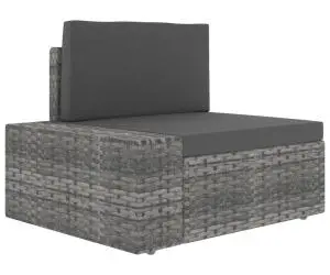 vidaXL Canapea de colț modulară cu cotieră dreapta, gri, poliratan