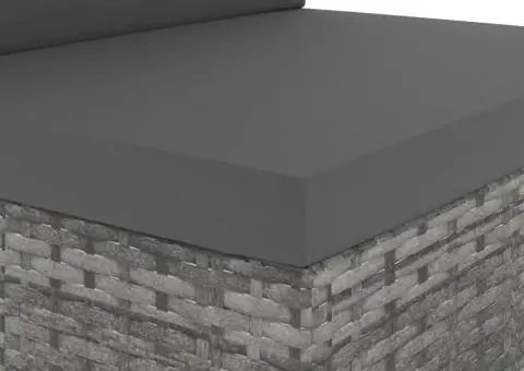 Canapea de colț modulară cu cotieră dreapta, gri, poliratan - 5/5