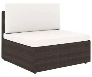 vidaXL Canapea de mijloc modulară, maro, poliratan