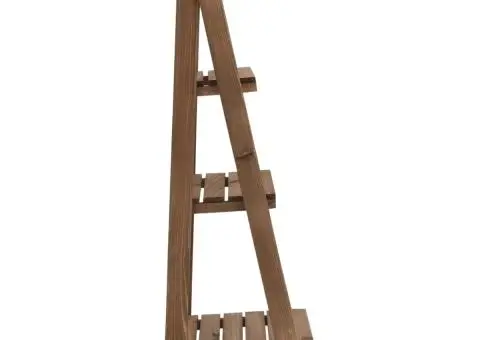 Suport de plante, 3 niveluri, 40x30x90 cm, lemn masiv de brad - 3/5