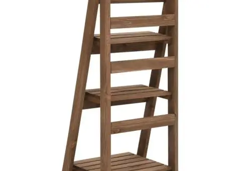 Suport de plante, 3 niveluri, 40x30x90 cm, lemn masiv de brad - 4/5