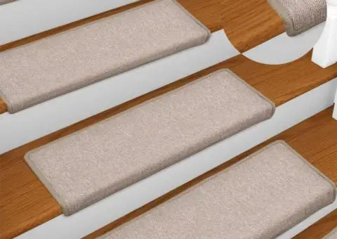 Covorașe de trepte de scară, 15 buc., gri taupe, 65x21x4 cm - 1/5