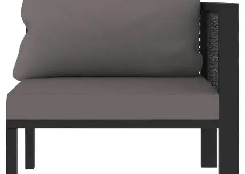 Canapea de colț modulară, cotieră stânga, antracit, poliratan - 2/5