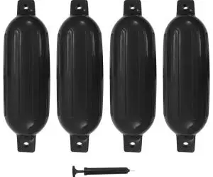 vidaXL Bară de protecție barcă, 4 buc., negru, 58,5x16,5 cm, PVC