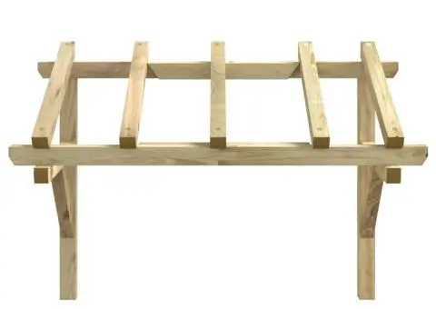 Copertină de ușă, 150x100x100 cm, lemn masiv de pin - 3/5