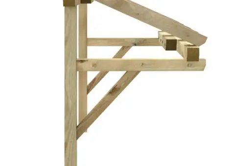 Copertină de ușă, 150x100x100 cm, lemn masiv de pin - 4/5