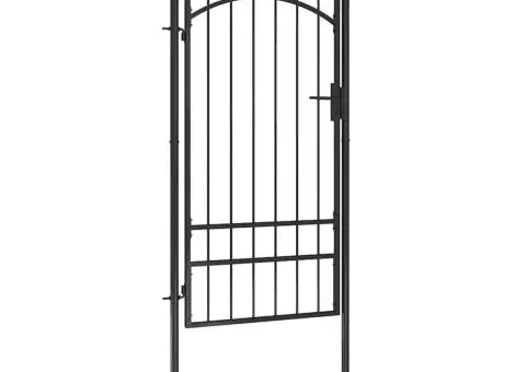 Poartă de grădină, negru, 1 x 2,5 m, oțel - 1/5