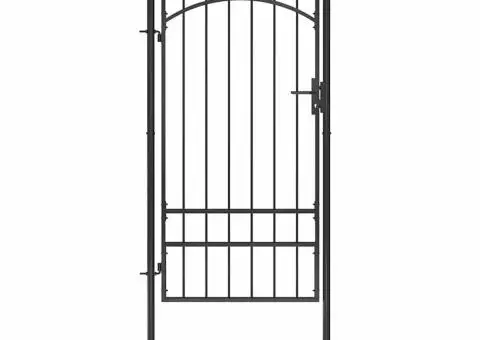 Poartă de grădină, negru, 1 x 2,5 m, oțel - 2/5