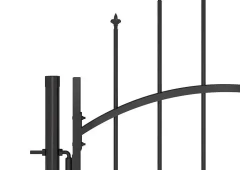 Poartă de grădină, negru, 1 x 2,5 m, oțel - 3/5