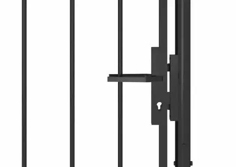Poartă de grădină, negru, 1 x 2,5 m, oțel - 4/5