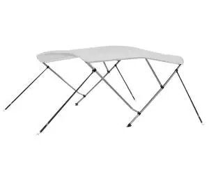 vidaXL Parasolar barcă Bimini cu 3 arcuri, alb, 183x180x137 cm