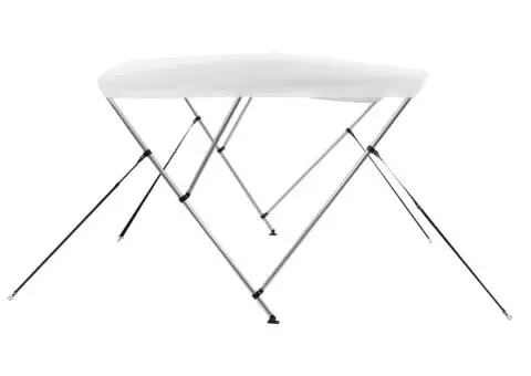 Parasolar barcă Bimini cu 3 arcuri, alb, 183x180x137 cm - 4/5