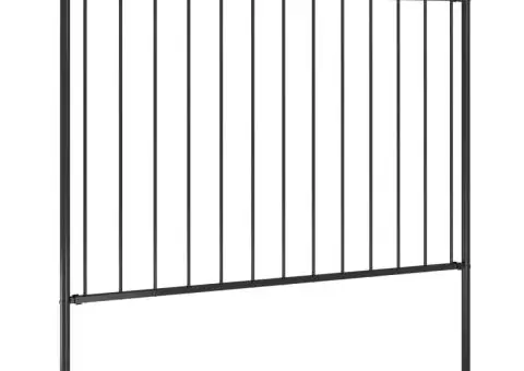 Gard de grădină, negru, 1,7 x 1,2 m, oțel - 2/4