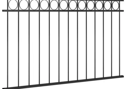 Panou de gard, negru, 1,7 x 0,8 m, oțel - 2/4