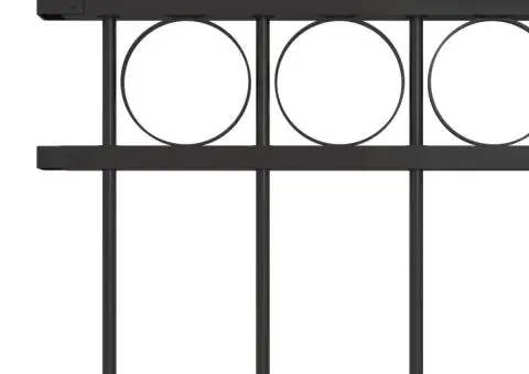 Panou de gard, negru, 1,7 x 0,8 m, oțel - 3/4