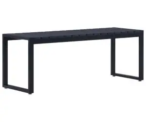 vidaXL Bancă de grădină, negru, 120,5 cm, placă PS