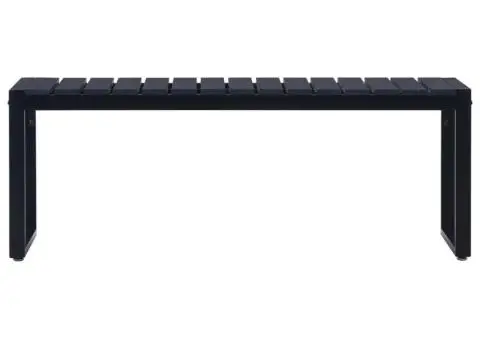 Bancă de grădină, negru, 120,5 cm, placă PS - 2/5