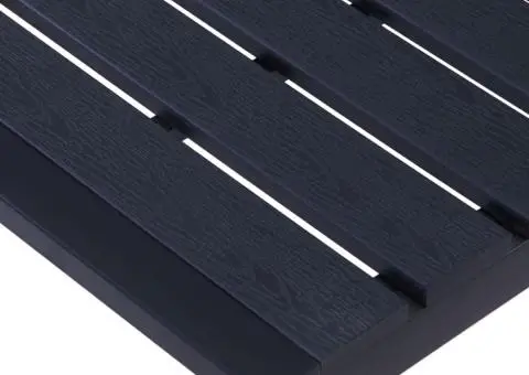 Bancă de grădină, negru, 120,5 cm, placă PS - 4/5