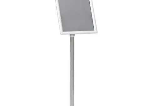 Suport de afiș A4 cu picior, argintiu, aliaj de aluminiu - 1/5