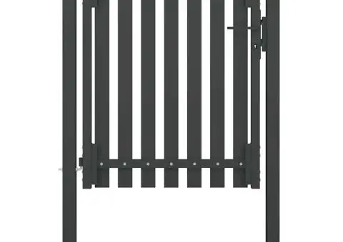 Poartă de gard grădină, antracit, 1 x 1,5 m, oțel - 1/4