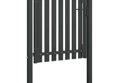 Poartă de gard grădină, antracit, 1 x 1,5 m, oțel - 2/4