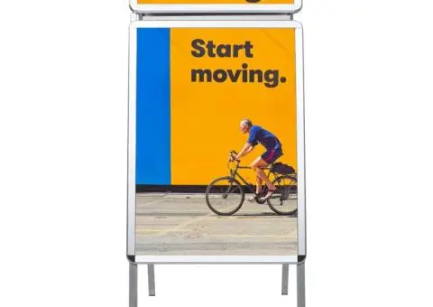 Stand afiș publicitar A1, cu antet, aluminiu - 5/5