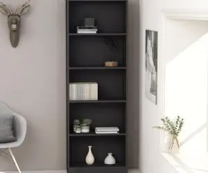 vidaXL Bibliotecă cu 5 rafturi, gri, 60x24x175 cm, PAL