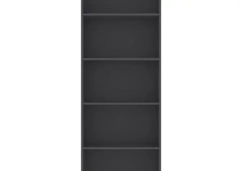 Bibliotecă cu 5 rafturi, gri, 60x24x175 cm, PAL - 4/5