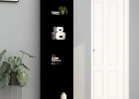 Bibliotecă, negru, 40x30x189 cm, lemn prelucrat - 1/5