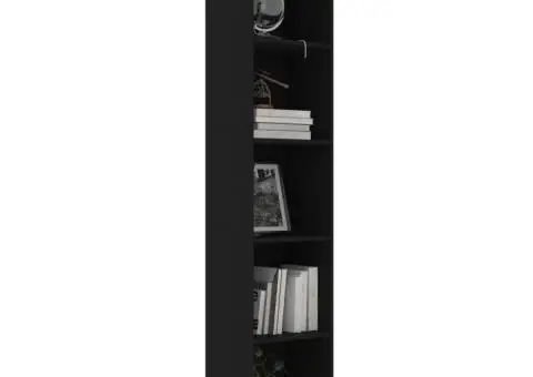 Bibliotecă, negru, 40x30x189 cm, lemn prelucrat - 3/5