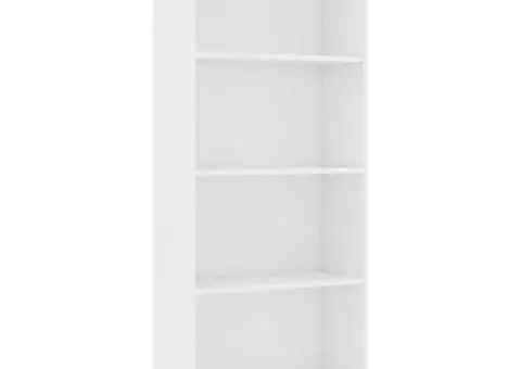 Bibliotecă cu 4 rafturi, alb, 60x24x142 cm, lemn prelucrat - 2/5