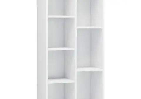 Bibliotecă, alb extralucios, 50 x 25 x 106 cm, lemn prelucrat - 2/5
