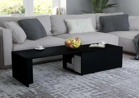 Măsuță de cafea, negru, 150x50x35 cm, lemn prelucrat - 1/5