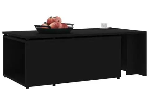 Măsuță de cafea, negru, 150x50x35 cm, lemn prelucrat - 4/5