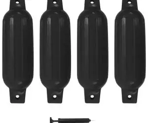 vidaXL Bară de protecție barcă, 4 buc., negru, 41x11,5 cm, PVC